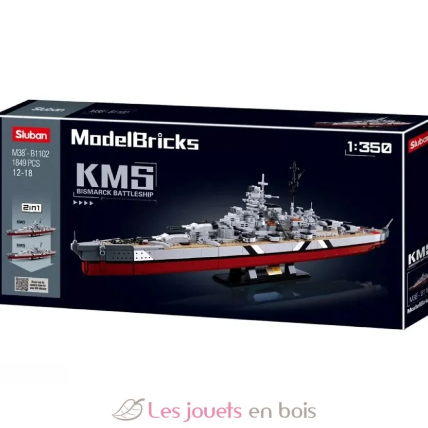 Sluban Model Bricks - Cuirassé Bismarck 2 en 1