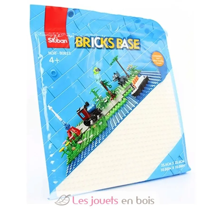 Sluban - Plaque de base briques de jeux couleur blanche