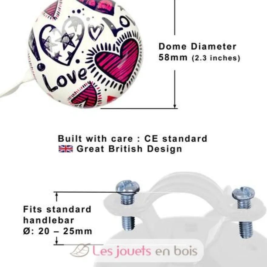 Sonnette Vélo Love - Kiddimoto
