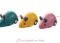 Souris à rétro-friction bleue - Plan Toys