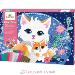 Stick'N Fun - 5 Maxi mosaïques Animaux mignons - Dès 5 ans - Sycomore