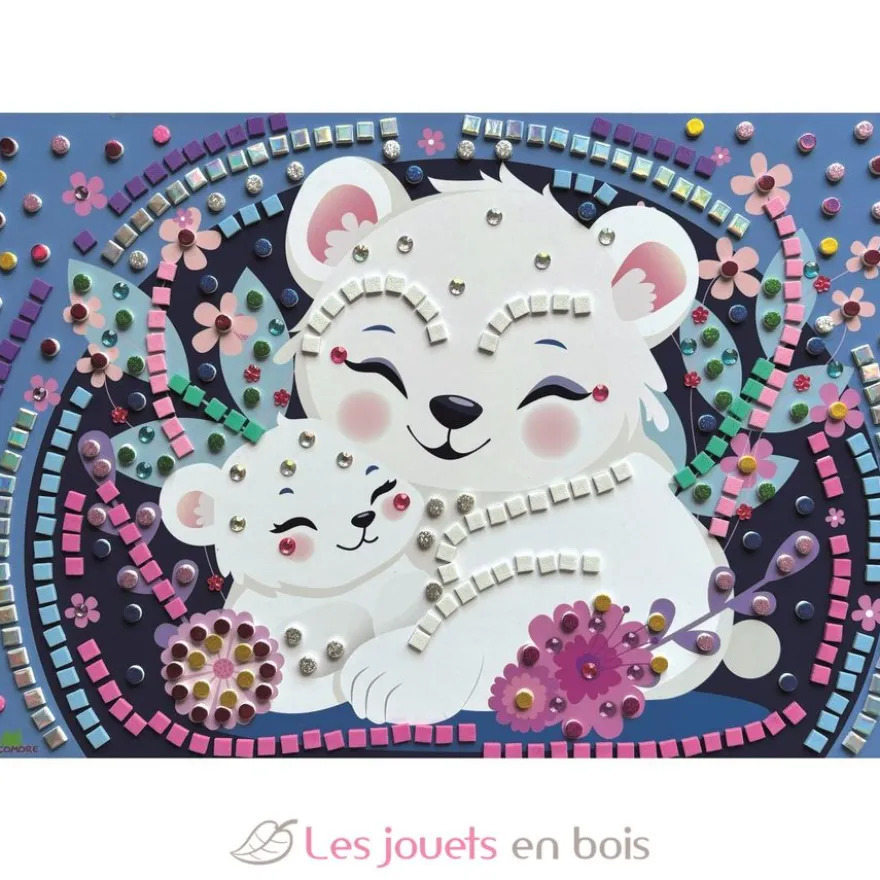 Stick'N Fun - 5 Maxi mosaïques Animaux mignons - Dès 5 ans - Sycomore