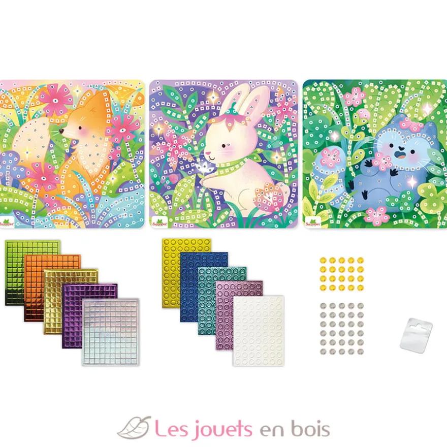 Stick'N Fun - 3 Mosaïques Animaux doux - Dès 5 ans - Sycomore