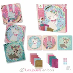 Stick'N Fun - 3 Mosaïques Animaux mignons - Dès 5 ans - Sycomore