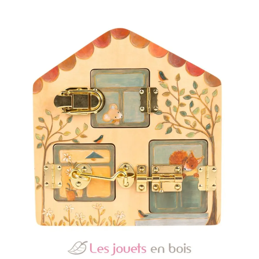 Tableau d'activités en bois avec loquets - Egmont Toys
