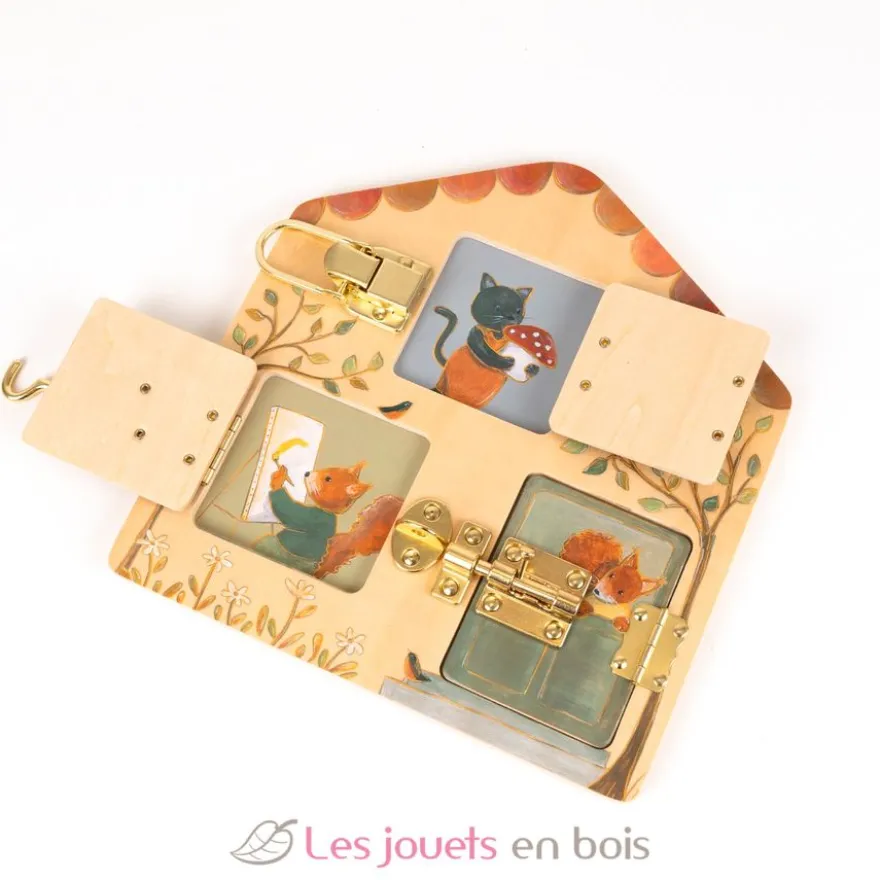 Tableau d'activités en bois avec loquets - Egmont Toys
