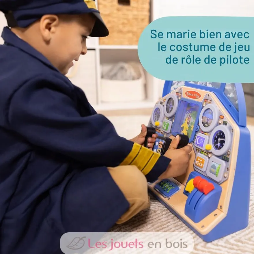 Tableau de bord interactif Pilote d'avion - Bois et plastique - Melissa and Doug