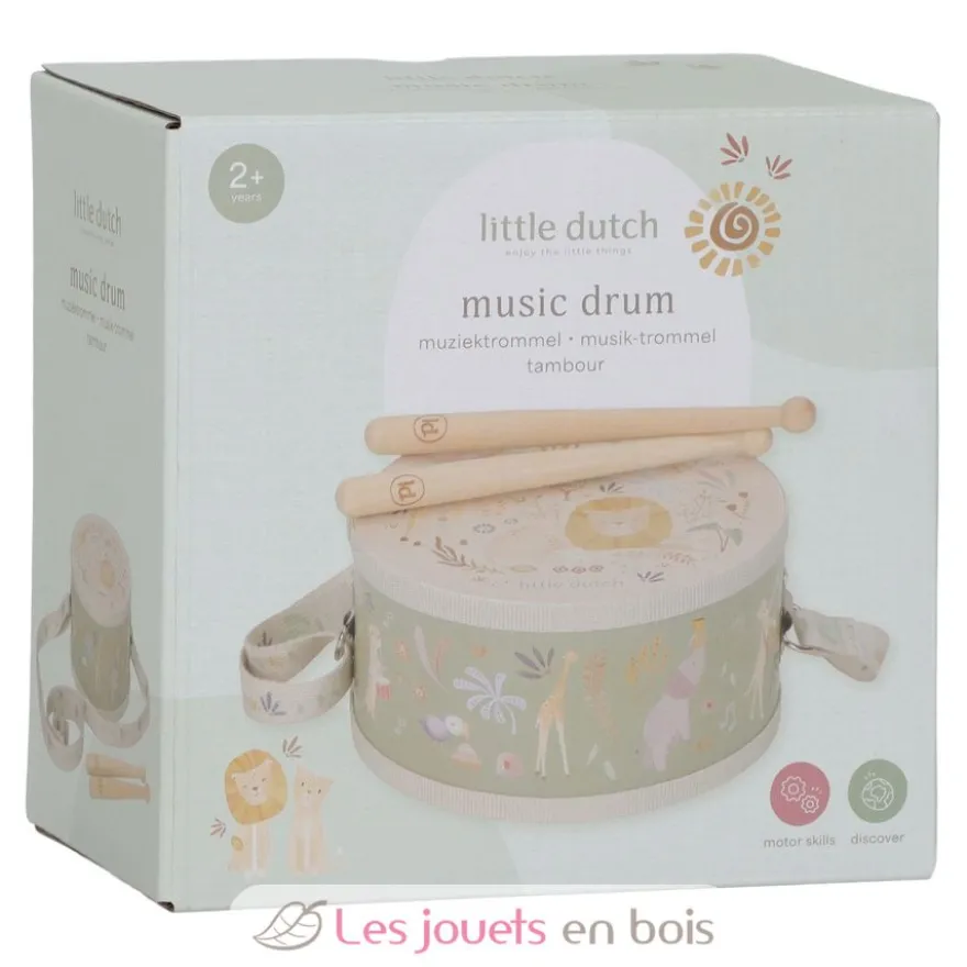 Tambour en bois Safari Friends - Little Dutch