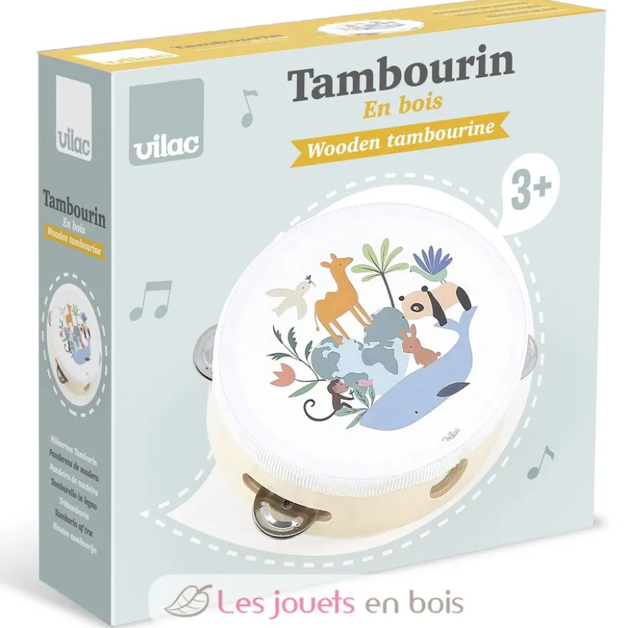 Tambourin animaux du monde Sarah Betz - Vilac