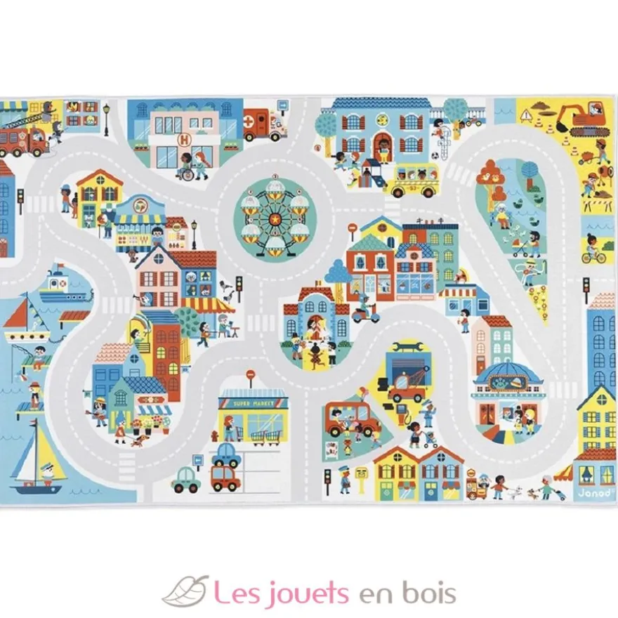 Tapis de jeu avec circuit Ville - Janod
