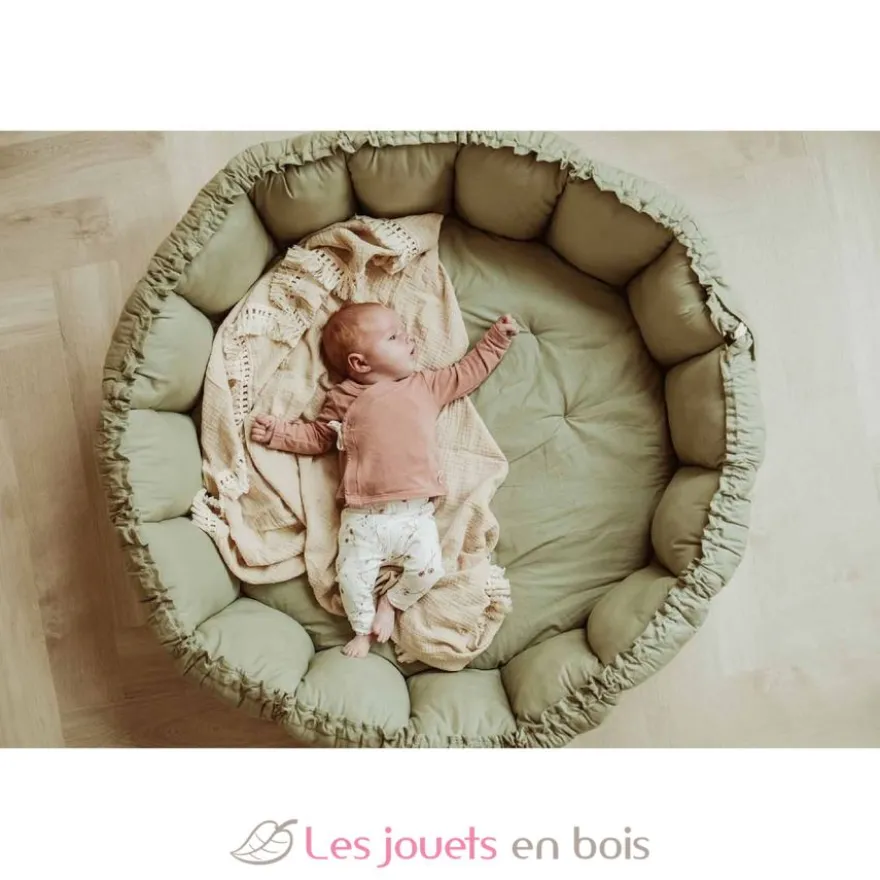 Tapis de jeu bébé coton bio Bloom Meadow Green - Play and Go