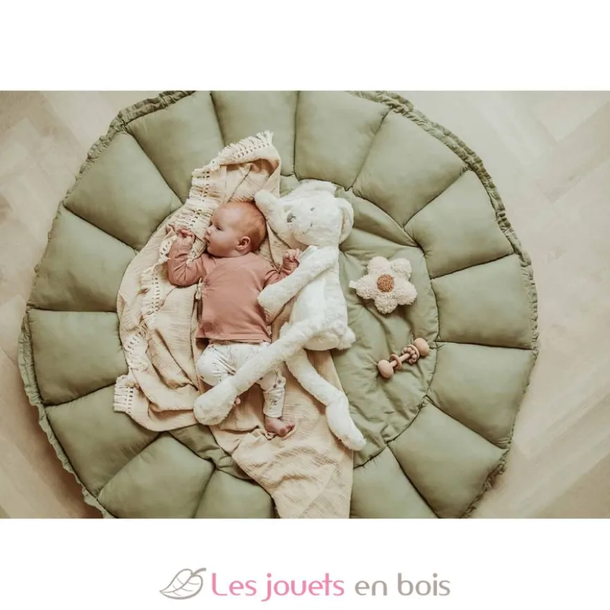 Tapis de jeu bébé coton bio Bloom Meadow Green - Play and Go