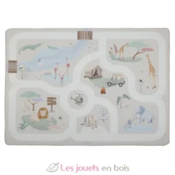 Tapis de jeu pour voiture Safari Friends beige - Little Dutch