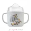 Tasse deux anses avec bec amovible Ernest et Célestine blanc - Petit Jour