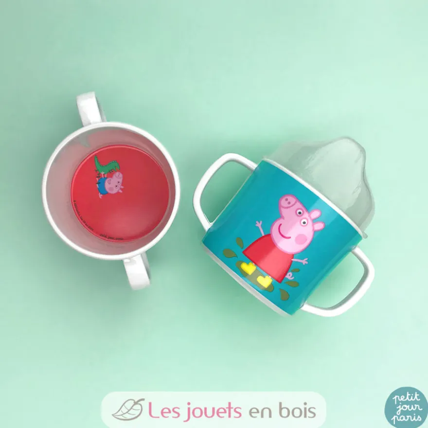 Tasse deux anses avec bec amovible Elmer bleu - Petit Jour