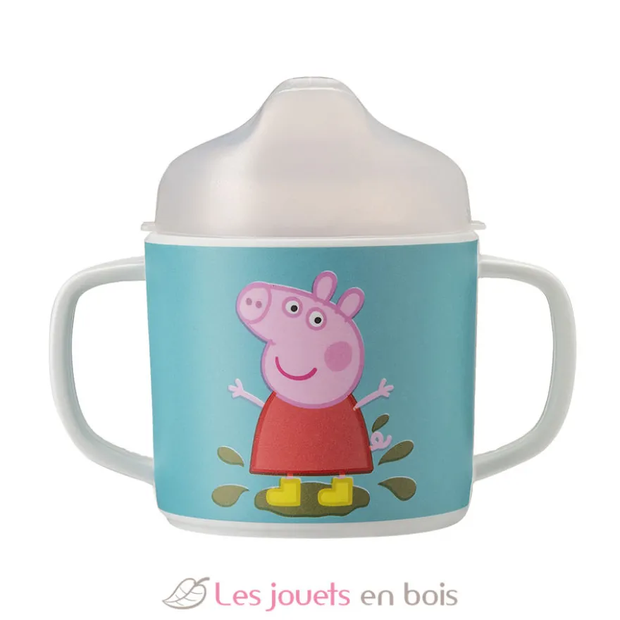 Tasse deux anses avec bec amovible Elmer bleu - Petit Jour