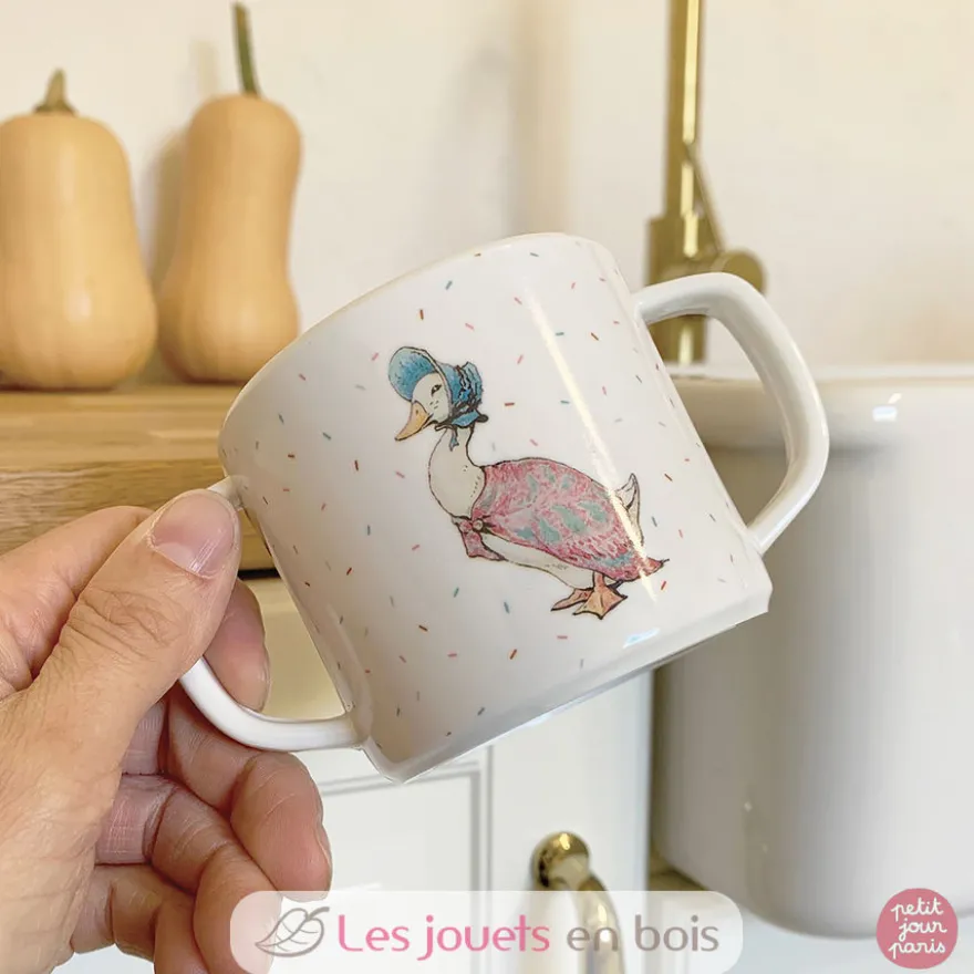Tasse deux anses avec bec amovible Pierre lapin blanc - Petit Jour