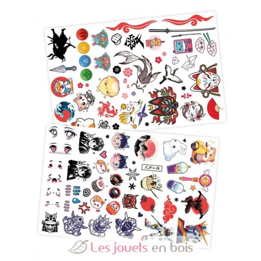 75 Tattoos lavables Manga Kawaï - Buki France