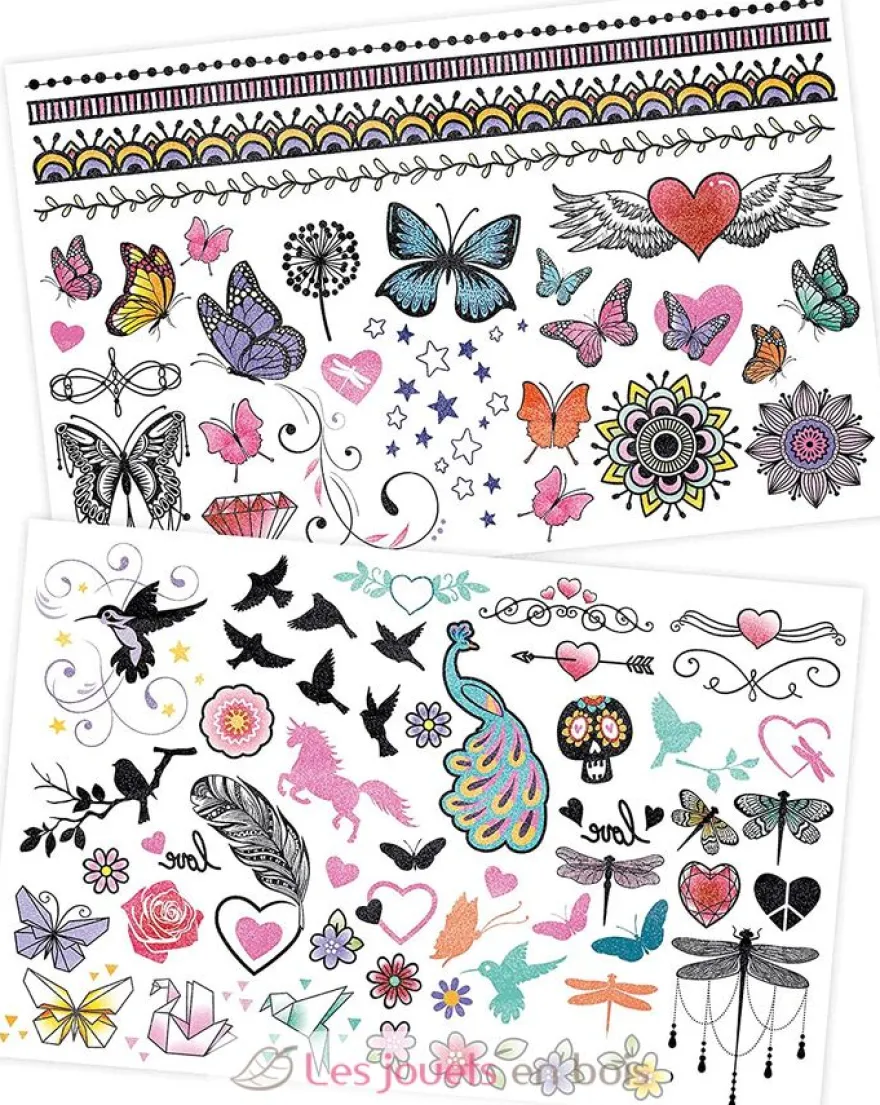 75 Tattoos lavables Paillettes - Buki France