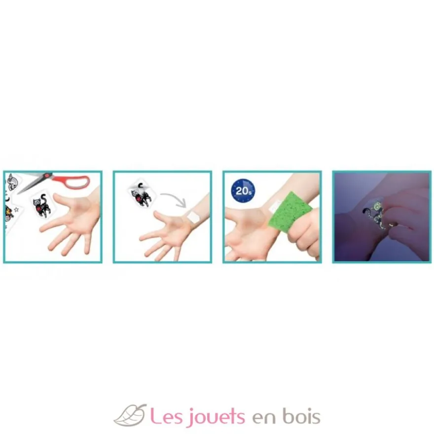 75 Tattoos lavables phosphorescents - Buki France