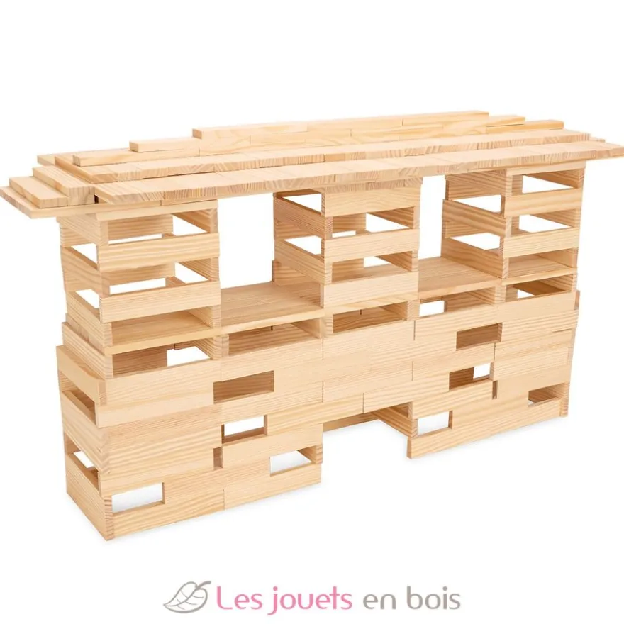 Tecap Classic 300 pièces - Planchettes de construction en bois - Jeujura
