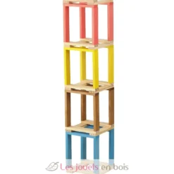 Tecap Multicolor 200 pièces - Planchettes de construction en bois - Jeujura