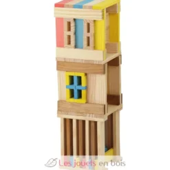 Tecap Multicolor 200 pièces - Planchettes de construction en bois - Jeujura