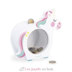 Tirelire licorne en bois blanche - Janod