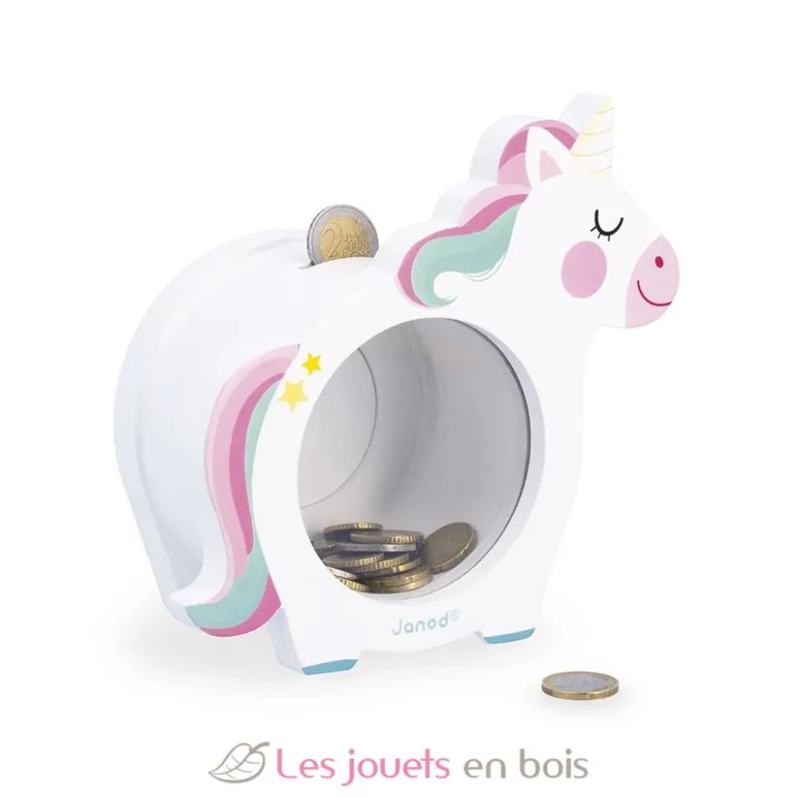 Tirelire licorne en bois blanche - Janod