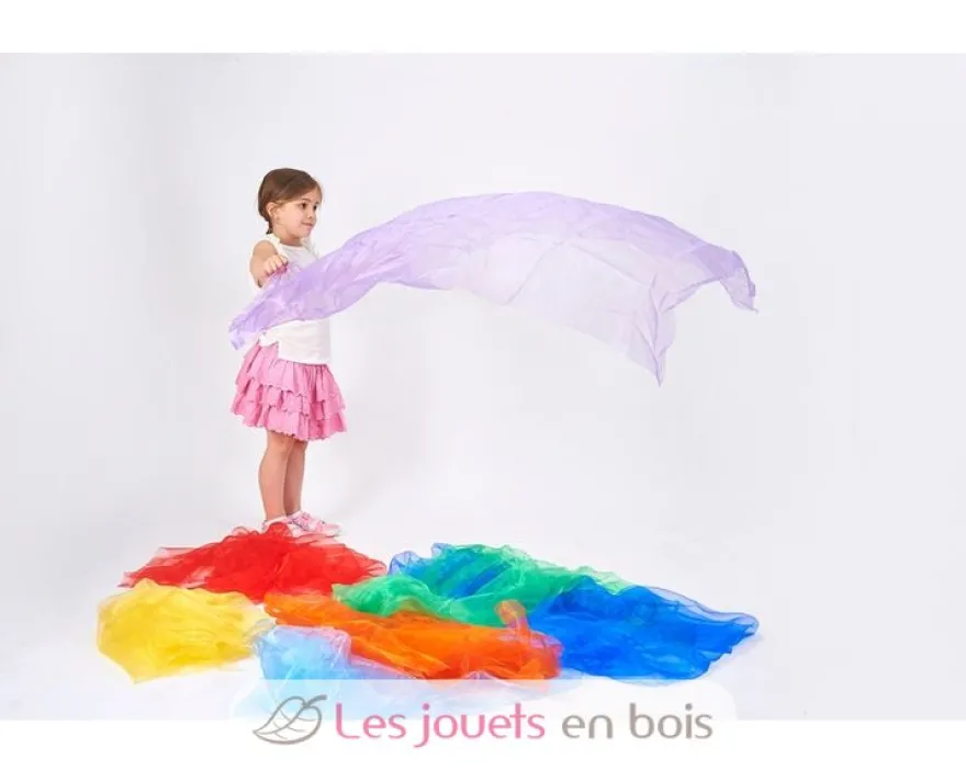 7 tissus organza arc-en-ciel - TickiT