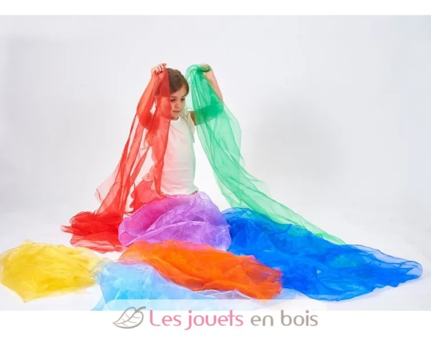 7 tissus organza arc-en-ciel - TickiT