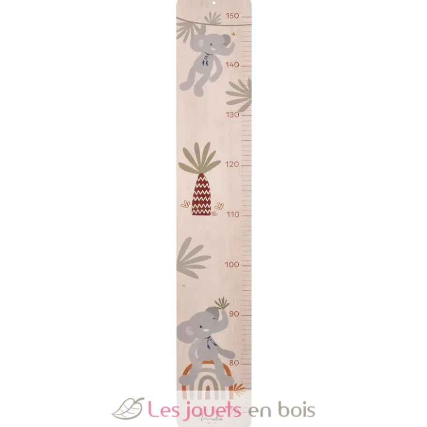 Toise en bois Éléphant jungle - Fabrication française - Maïlou Tradition