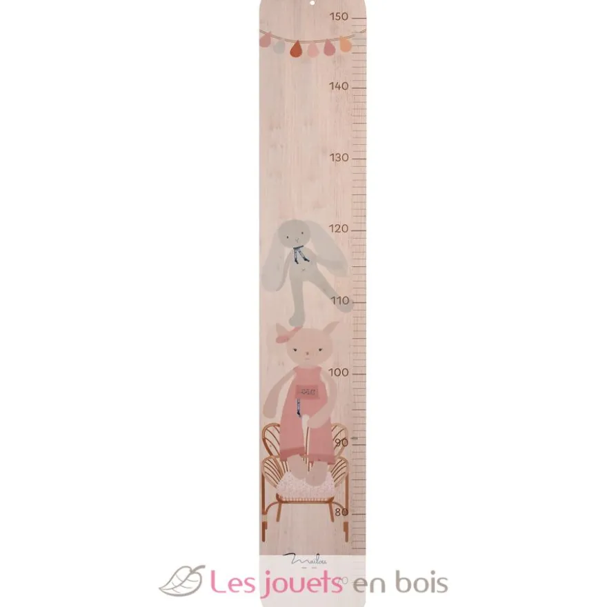 Toise en bois Souris rose - Fabrication française - Maïlou Tradition
