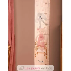Toise en bois Souris rose - Fabrication française - Maïlou Tradition