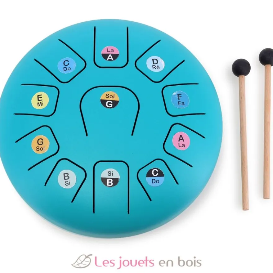 Tongue Drum en métal 11 notes bleu - Vilac