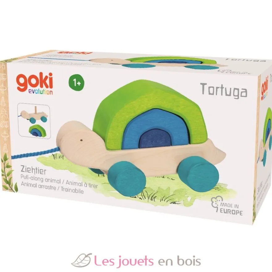 Tortuga tortue en bois à tirer - Goki