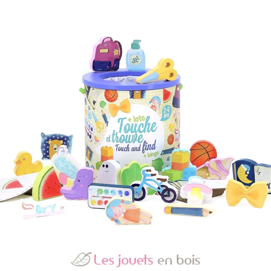 Touche et Trouve La journée - Bois et carton - Vilac