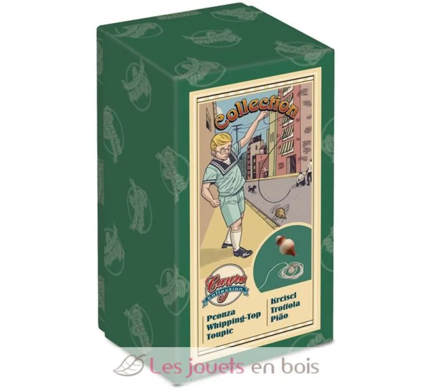 Toupie en bois avec lanceur à ficelle - Cayro