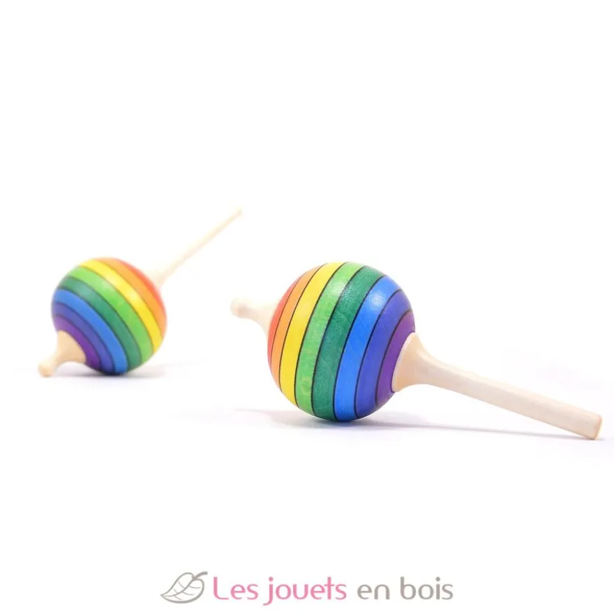 Toupie en bois Lolly Arc-en-ciel 48 mm - Mader