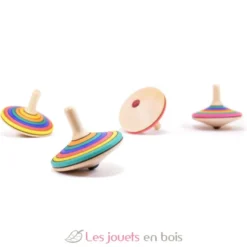 Toupie en bois rayée et colorée 48 mm - Mader