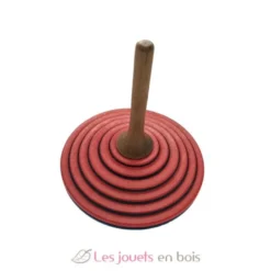 Toupie en bois Tukan rouge turquoise 75 mm - Mader
