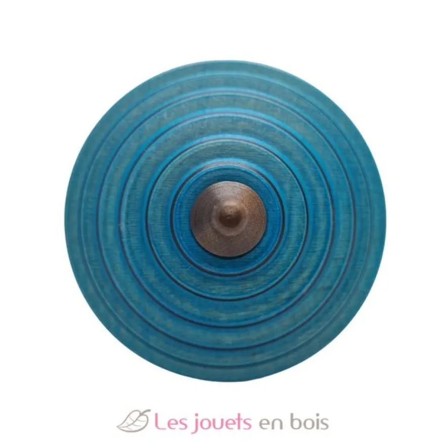 Toupie en bois Tukan rouge turquoise 75 mm - Mader