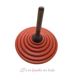 Toupie en bois Tukan rouge vert clair 75 mm - Mader