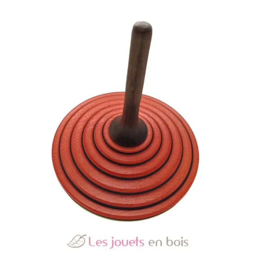 Toupie en bois Tukan rouge vert clair 75 mm - Mader