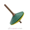 Toupie en bois Tukan vert foncé jaune 75 mm - Mader