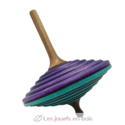 Toupie en bois Tukan violet turquoise 75 mm - Mader