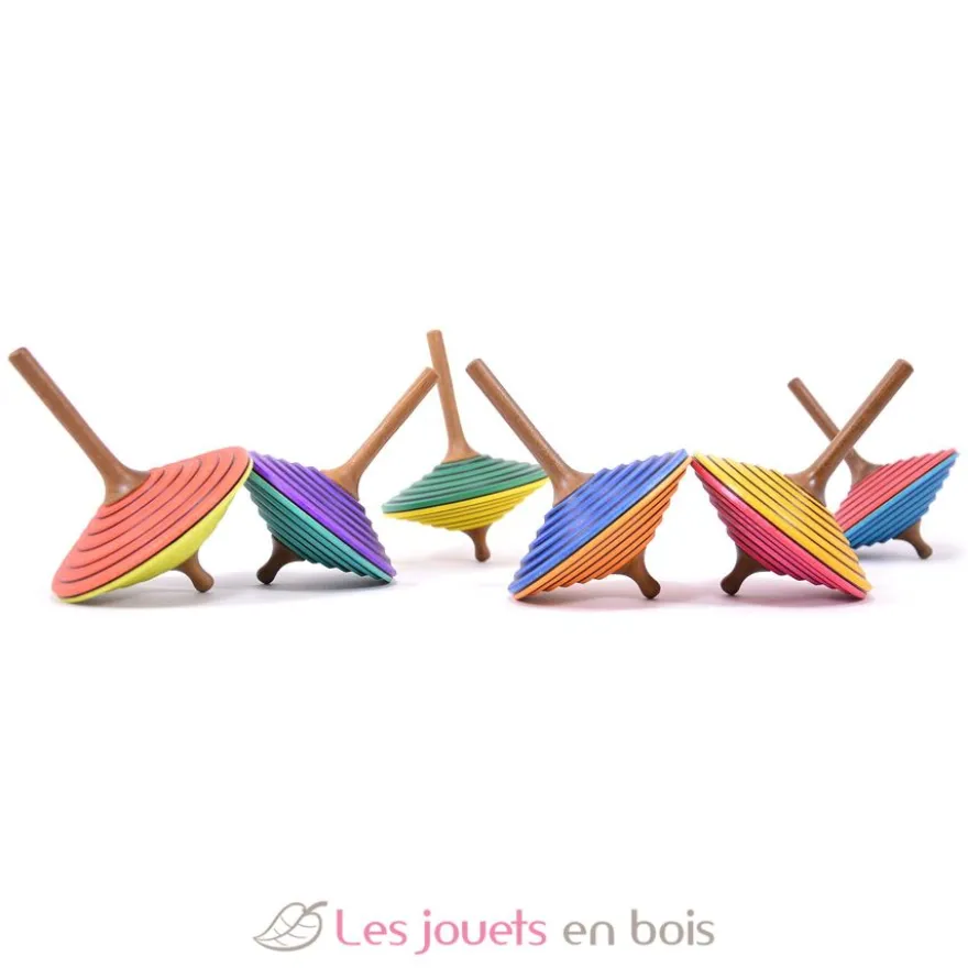 Toupie en bois Tukan violet turquoise 75 mm - Mader