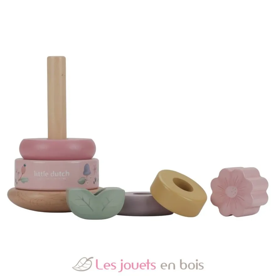 Tour d'anneaux en bois à empiler Fairy Garden - Little Dutch
