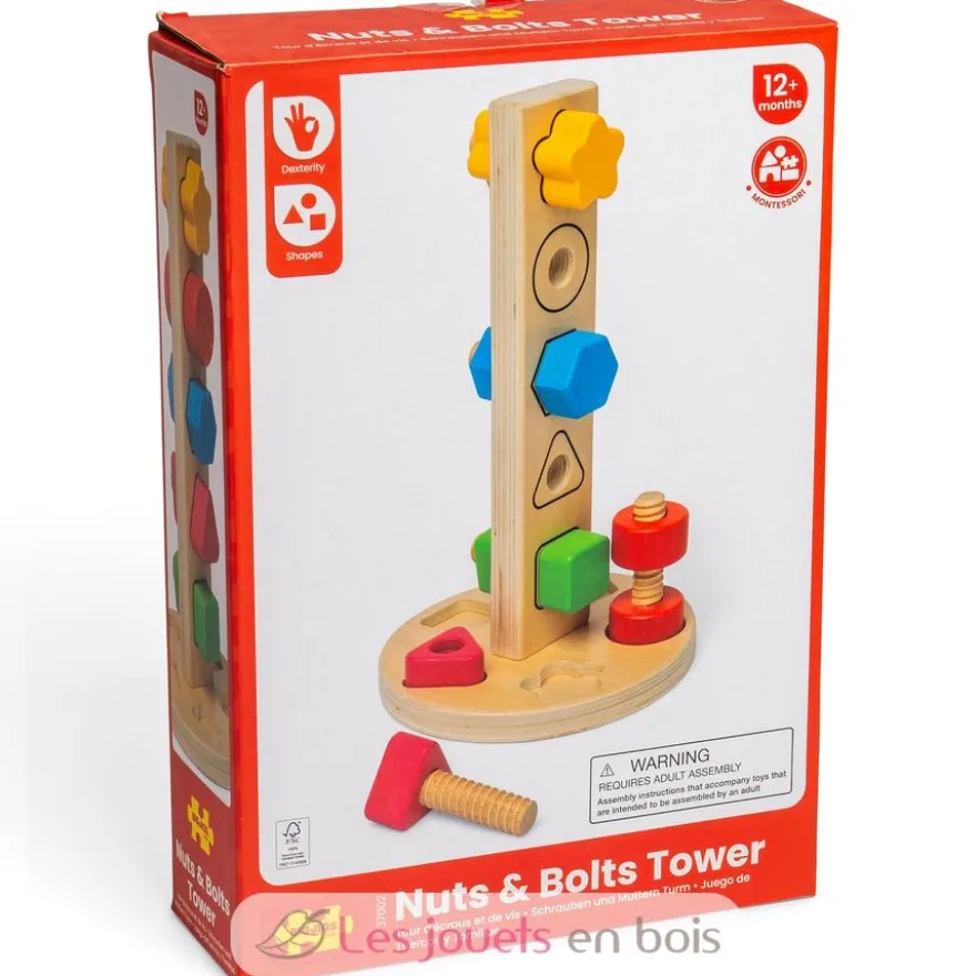 Tour d'écrous et de vis en bois - Bigjigs Toys
