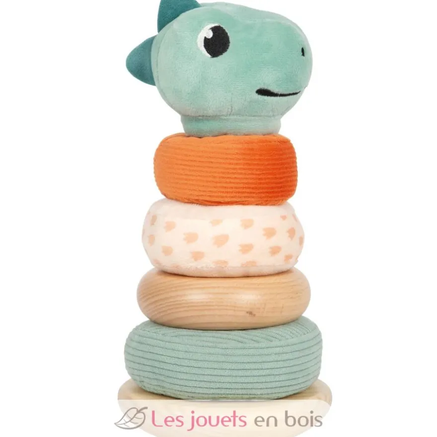 Tour à empiler Dino en bois et tissu - Small Foot Compagny